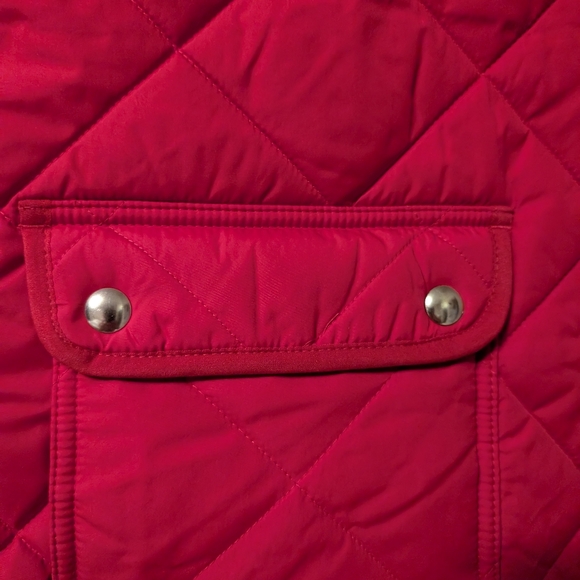 J Crew Magenta Puffer Vest with gold metal details - Picture 4 of 6